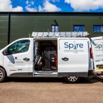 white-spire-cleaning-services-van-with-equipment